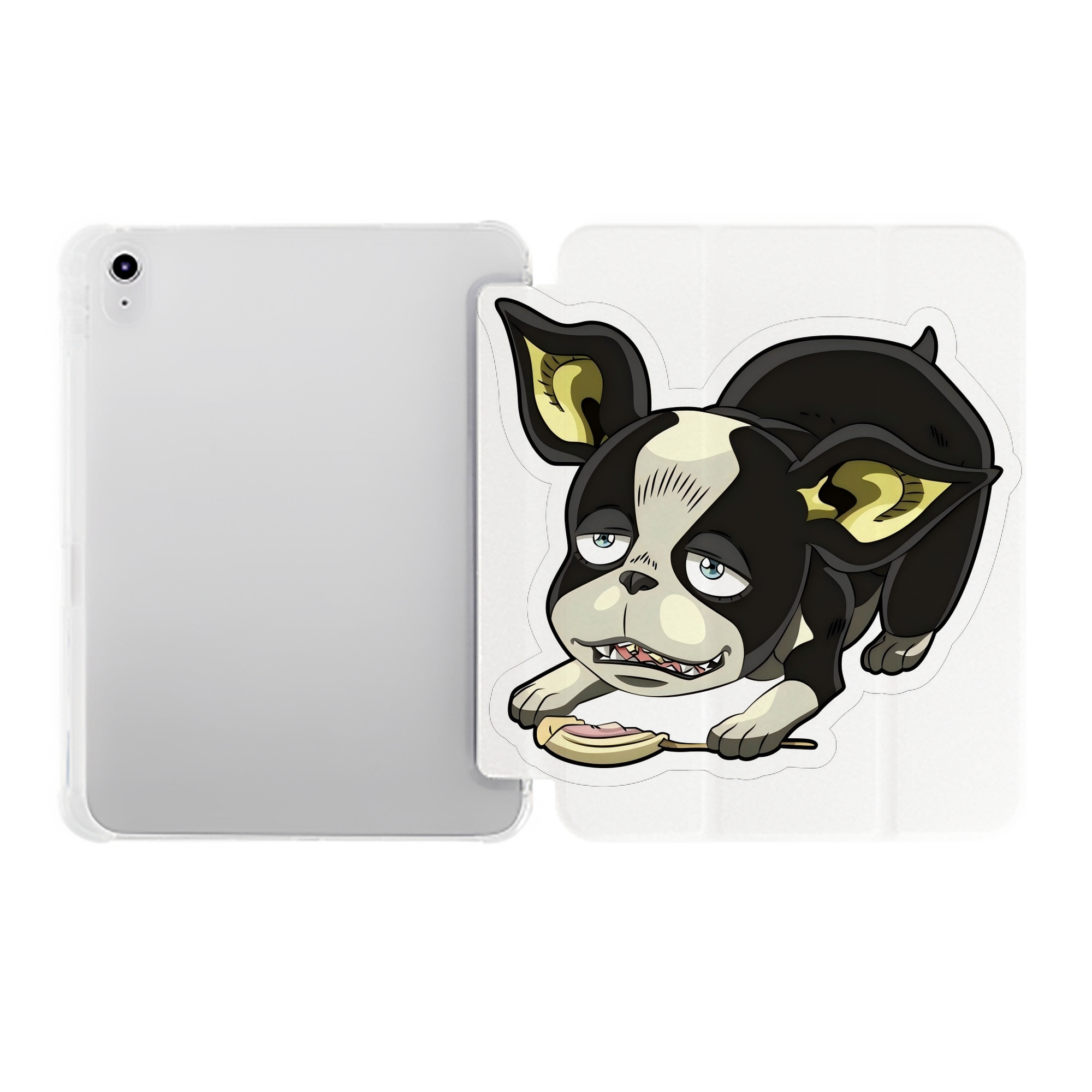 （画像用） ジョジョの奇妙な冒険 イギー JoJo's Bizarre Adventure Iggy IPad ケース ペン収納付き 三つ折りスタンド PUレザー×シリコン 対応機種9.5/10.5/10.9インチ